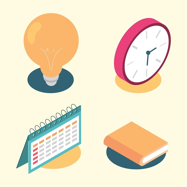 Icons isometric education