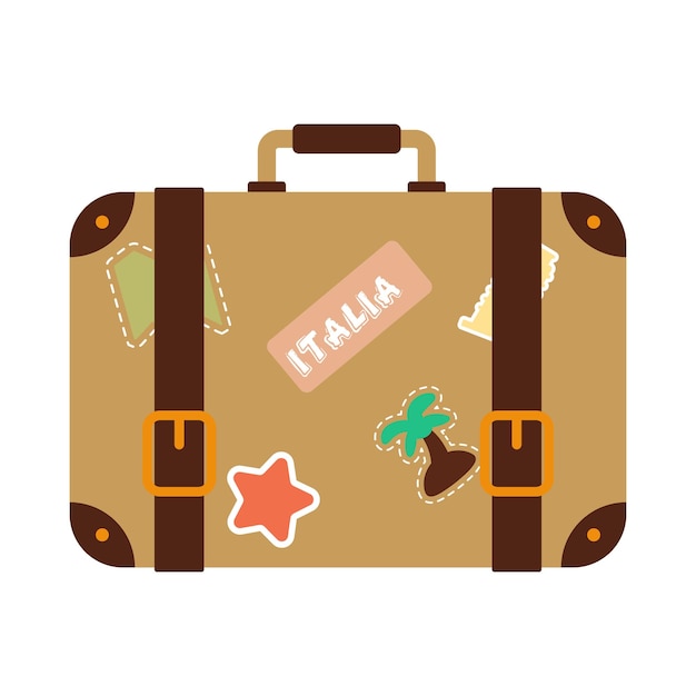 Icons luggage Flat style summer travel suitcase Suitcases and backpacks Vector illustration holiday