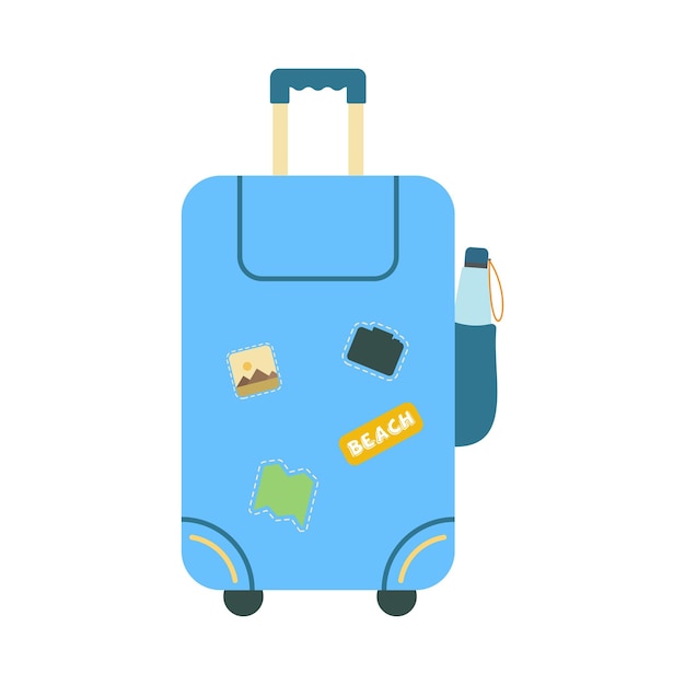 Icons luggage Flat style summer travel suitcase Suitcases and backpacks Vector illustration holiday