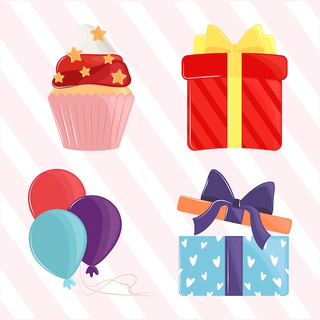 Icons set birthday