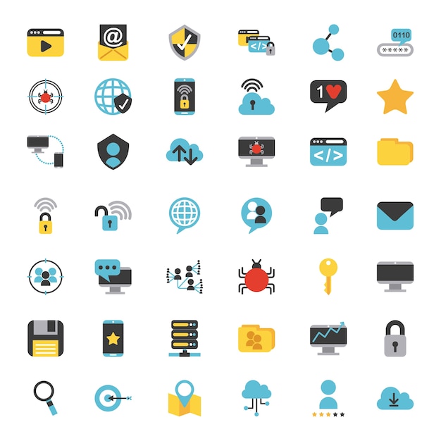 Icons set computing