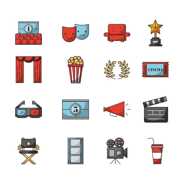 Icons set movies