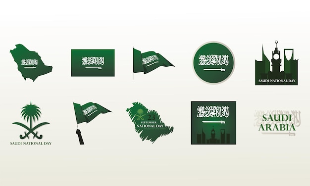 Icons set saudi arabia