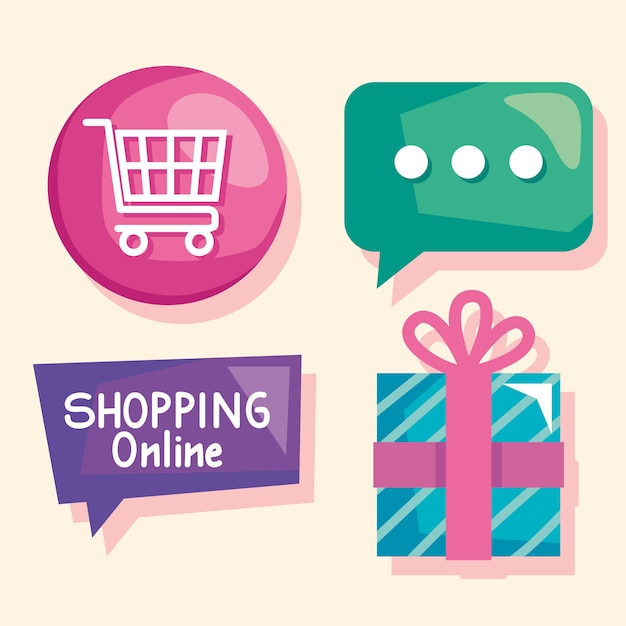 Icons of shopping online