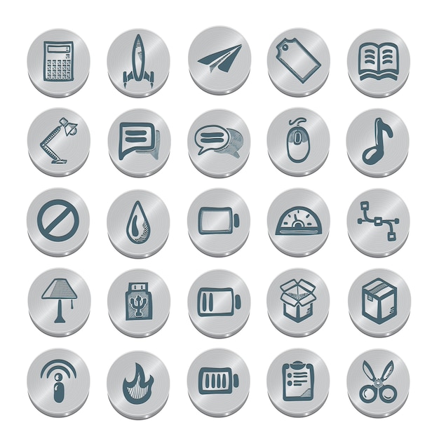 Icons sketches for the site. Isolated on white background