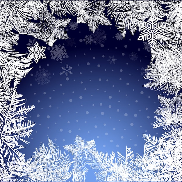 icy Christmas background. snow and icicles