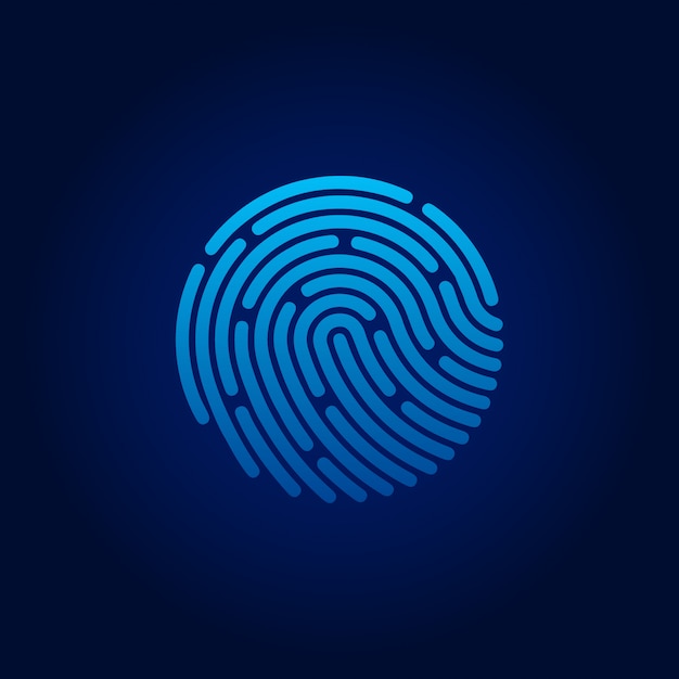 ID app icon. Fingerprint. Concept of personal data protection. Vector stock illustration