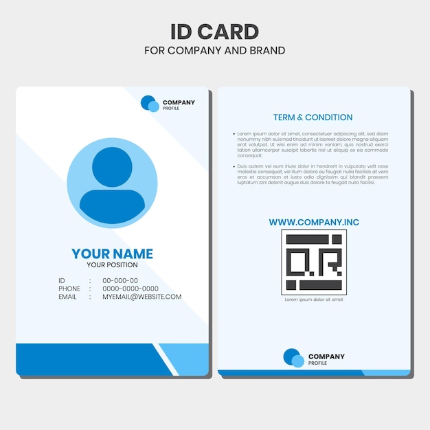 Id card design template with cool background