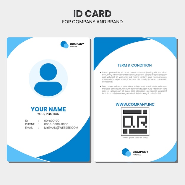 Id card design template with cool background