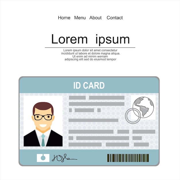 ID Card. Flat design style.icon.vector illustration design