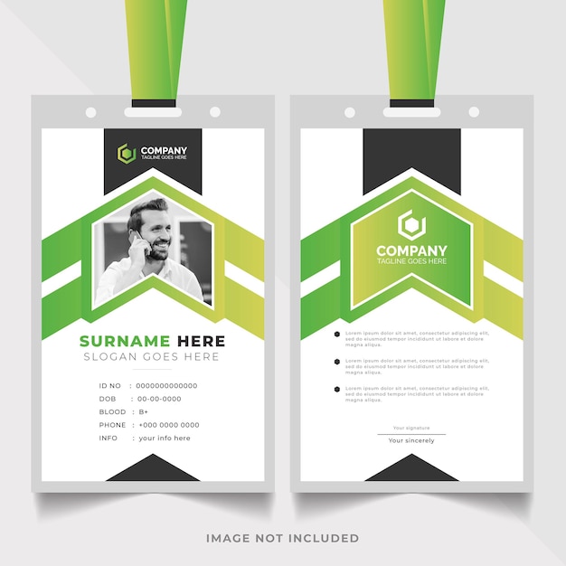 id card template design a green and black sign them card template business card