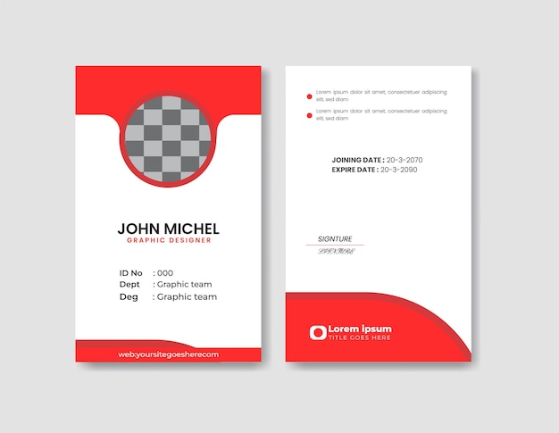 Vector id card template design office employee id card modern corporate identity business id card design