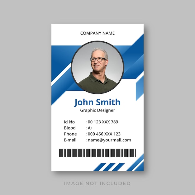 Id card template with gradient design