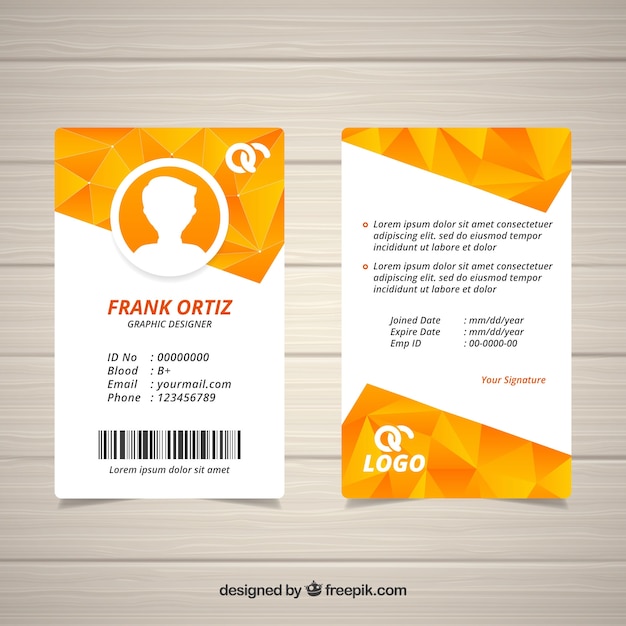 Id card template