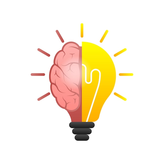 Vector idea brain creative thinking idea solution positive motivation