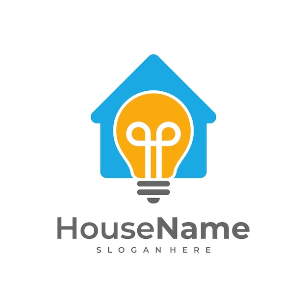 Idea Bulb Lamp Home Logo Template Design Vector Emblem Design Concept Creative Symbol Icon