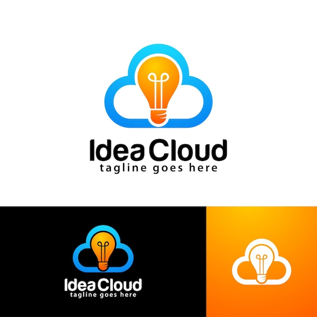 Idea Cloud logo design template