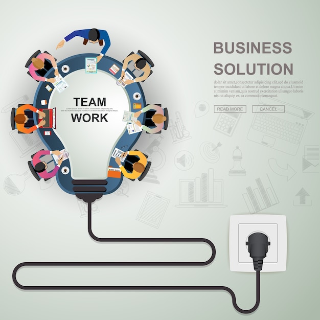 Idea concept for business teamwork.