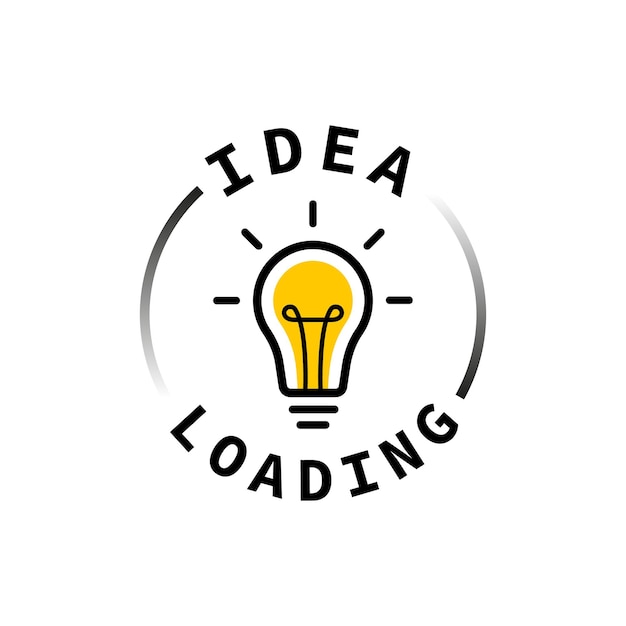 Idea loading concept with light bulb and loading bar Big idea innovation and creativity Vector illustration