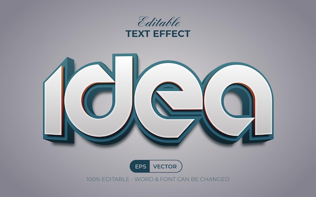 Idea text effect style Editable text effect