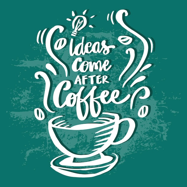 Vector ideas come after coffee poster quotes