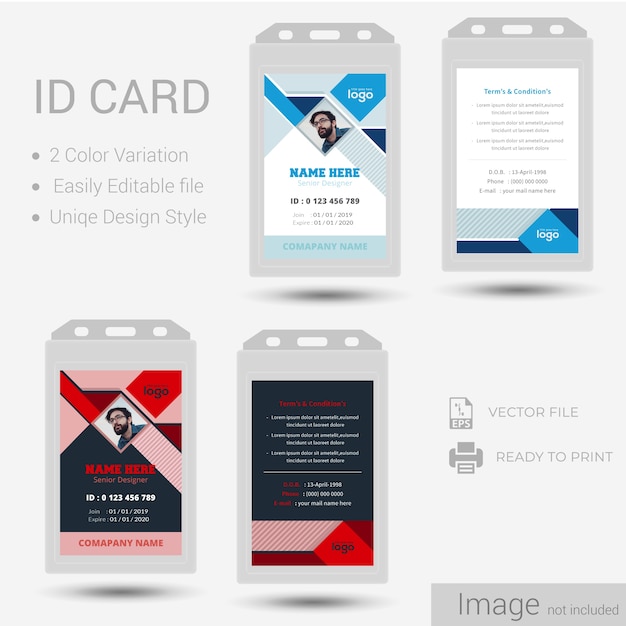 Identification or Id Card Design.