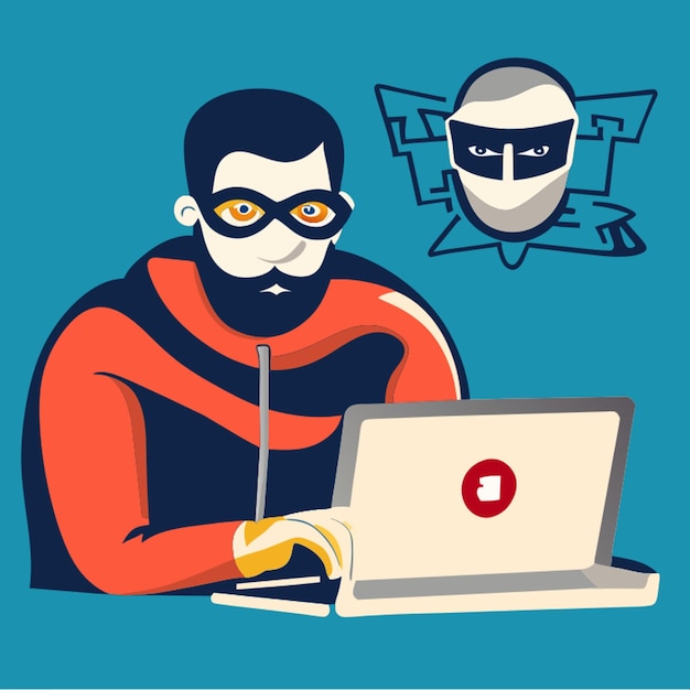 identity theft vector illustration cartoon