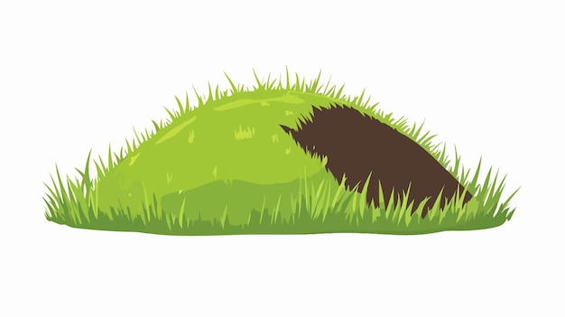 Vector idyllic hill landscape with lush green grass vector illustration