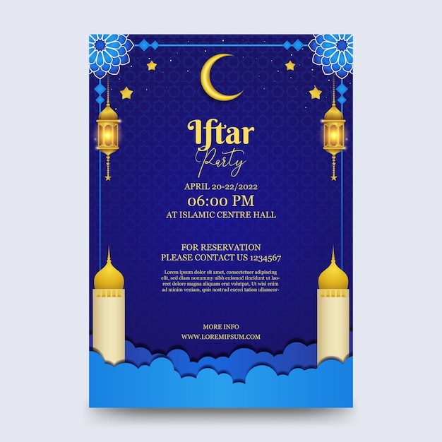 Iftar invitation template ramadan kareem