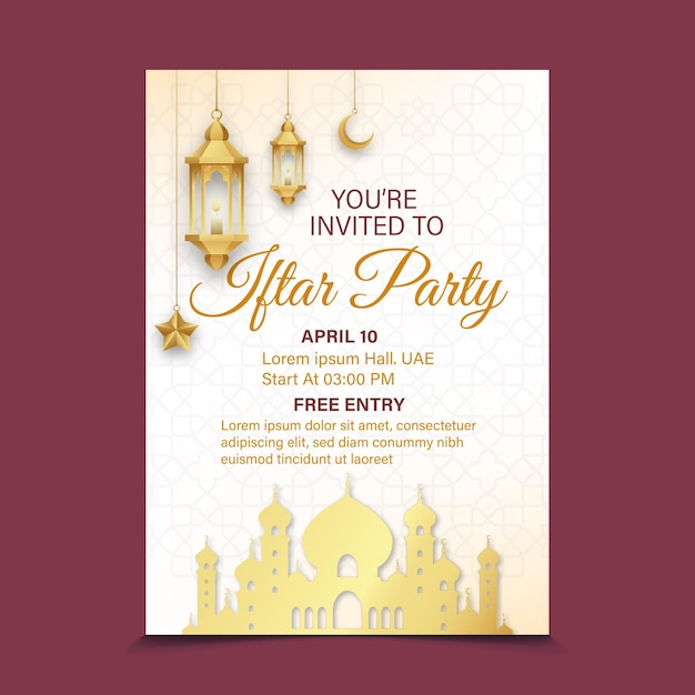 Iftar party invitation card