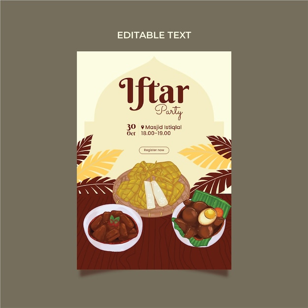 Vector iftar party ramadan kareem template