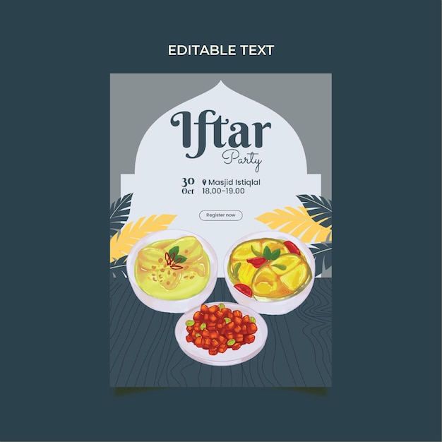 Vector iftar party ramadan kareem template