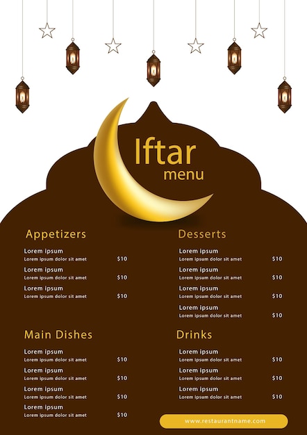 Iftar Ramadan menu template