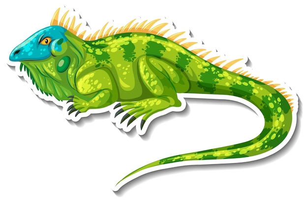 Vector iguana wild animal cartoon sticker