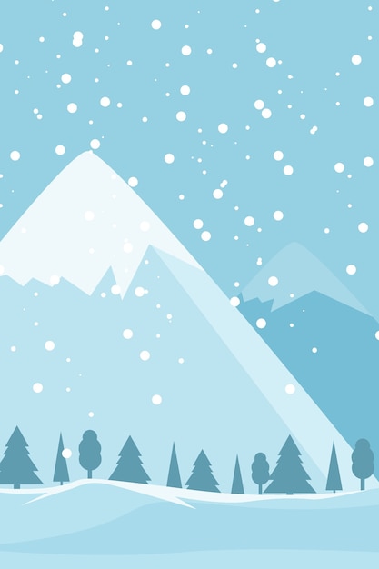 Iillustration of winter and mountain 