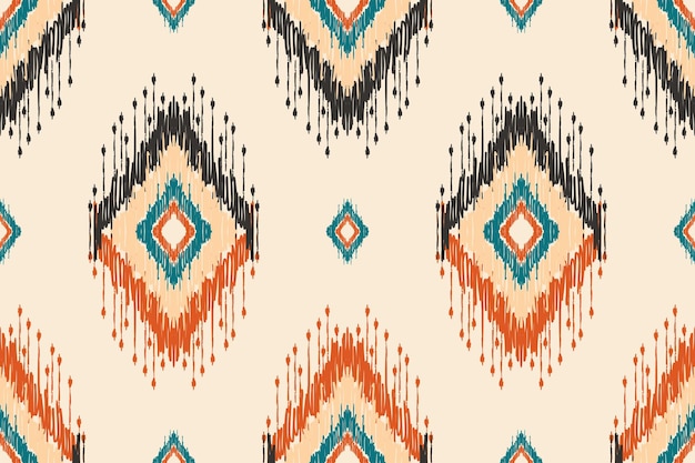 Ikat tribal Indian seamless pattern Ethnic Aztec fabric carpet mandala ornament native boho chevron