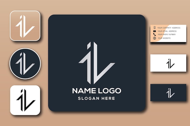 iL monogram logo template color editable