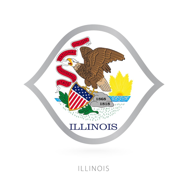 Illinois national team flag in style for international basketball competitions