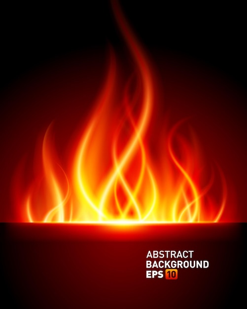 Illuminated burning flame gradient blaze fireplace dark poster background template vector