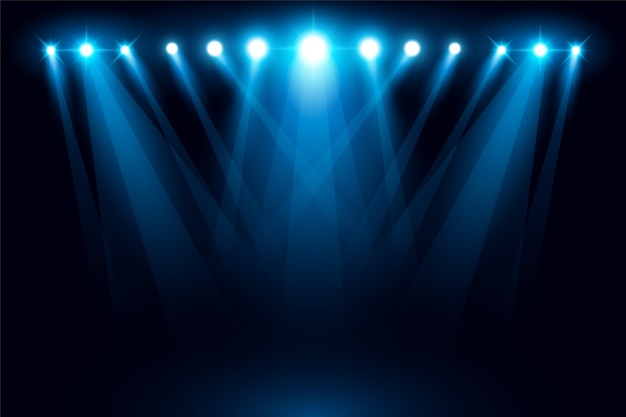 Vector illuminated stage light spotlight scene vector illustration