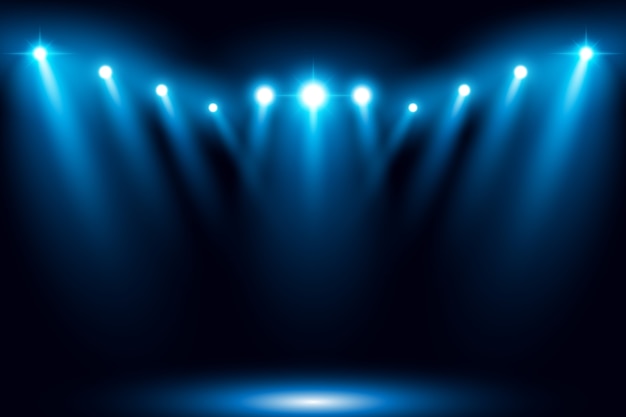 Illuminated Stage light spotlight scene vector illustration