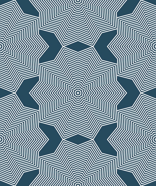 Illusive abstract seamless pattern with geometric figures. Vector symmetric simple backdrop.