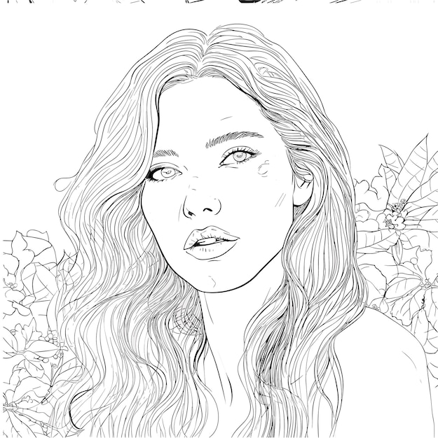 illustartion coloring book page family