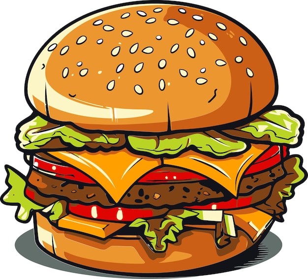 Illustrate Burger Vector Set Vector Burgers Graphic Ensemble