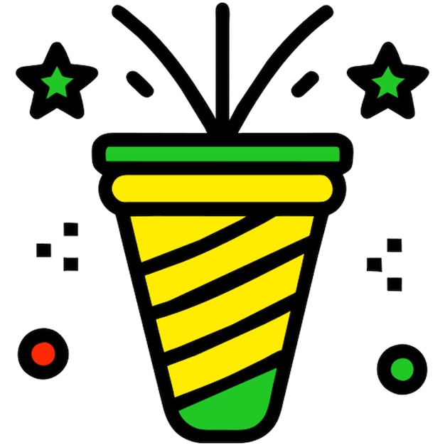 illustrate a party popper emoji for celebrations and festivities icon