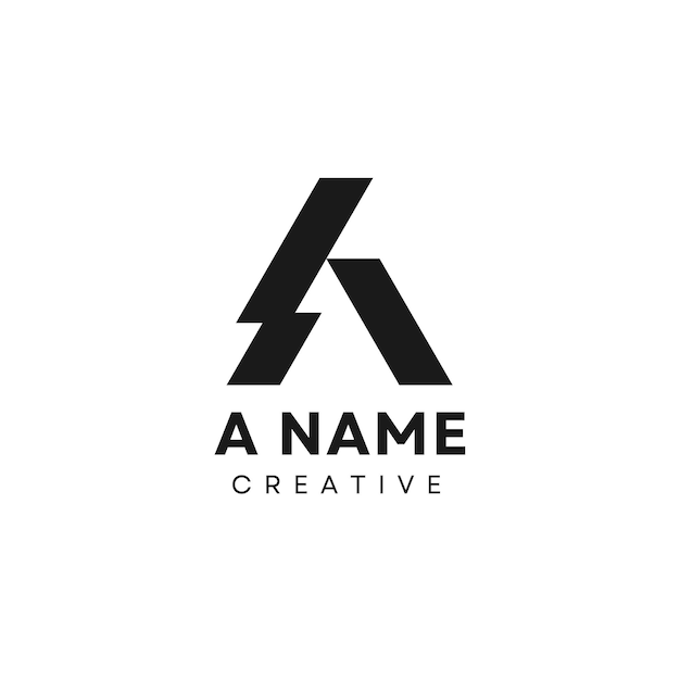 Illustrated Black Clean Modern Letter A Logo