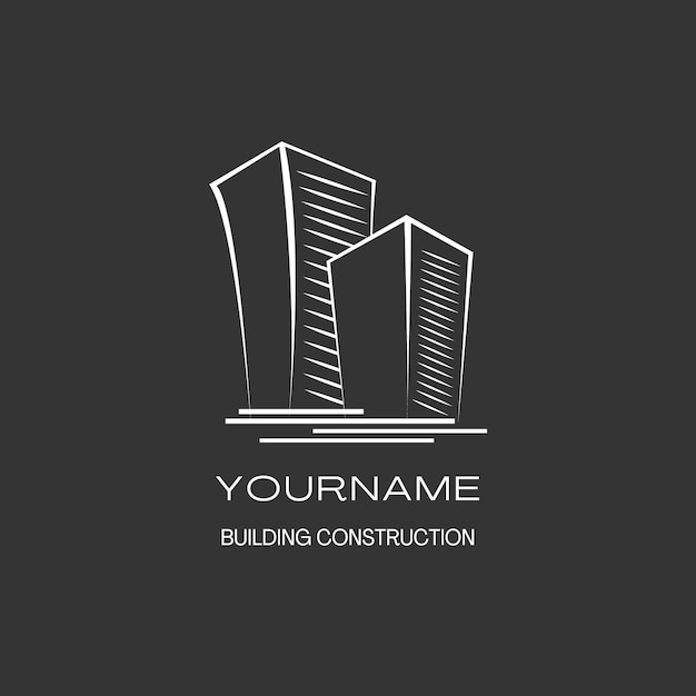 Illustrated Building Construction Logo Template