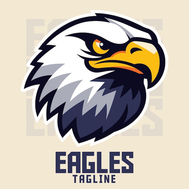 Illustrated Classic Eagle Emblematic Mascot Graphic for Sports