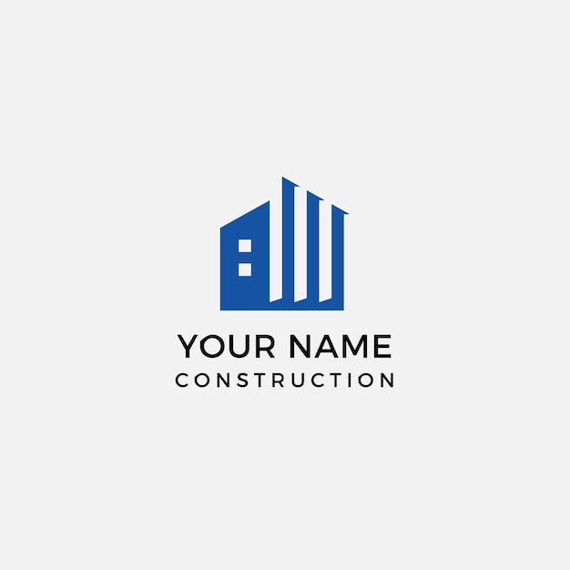 Illustrated Construction Building Logo Template