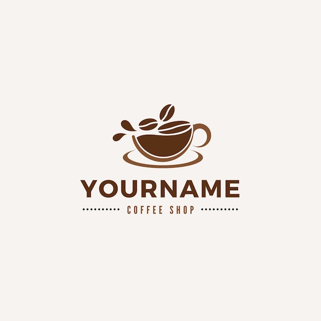 Illustrated Cup Coffee Shop Logo Template